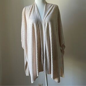 Loft Cream/Grey Chevron Ribbed Knit  Women's Poncho XL/XXL